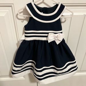 Bonnie Jean Navy & White Little Girl Dress 2T